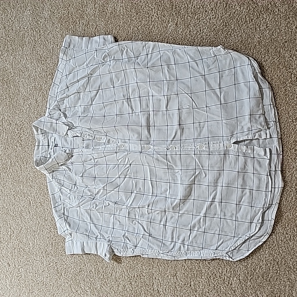 Madewell check button down top